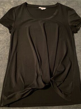 Candie's Black Short Sleeve Twist-Front Tee